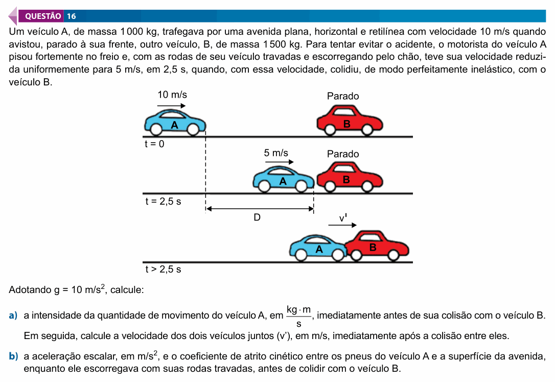 Enunciado da questão 16 de Física do FAMECA 2025 (2º dia)