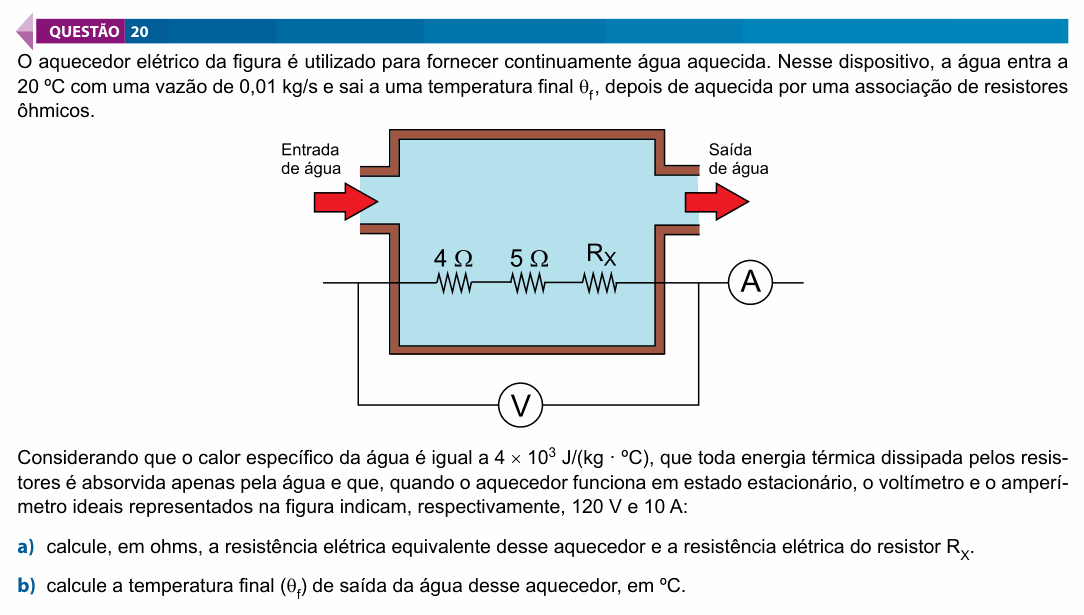 Enunciado da questão 20 de Física do FAMECA 2025 (2º dia)