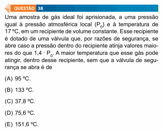 Enunciado da questão 38 de Física do FAMECA 2025