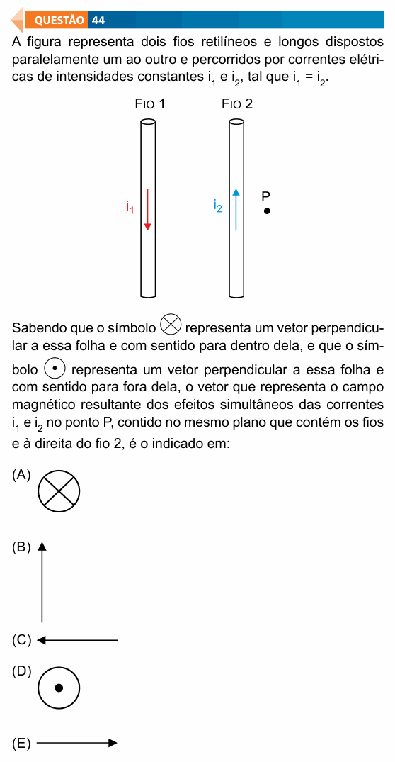 Enunciado da questão 44 de Física do FAMECA 2025