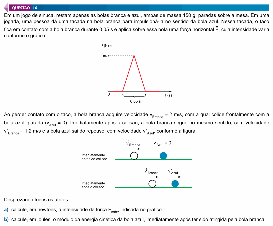 Enunciado da questão 16 de Física do FAMECA 2026 (2º dia)