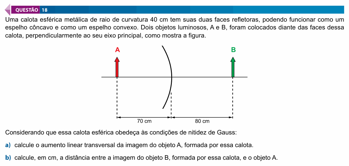 Enunciado da questão 18 de Física do FAMECA 2026 (2º dia)