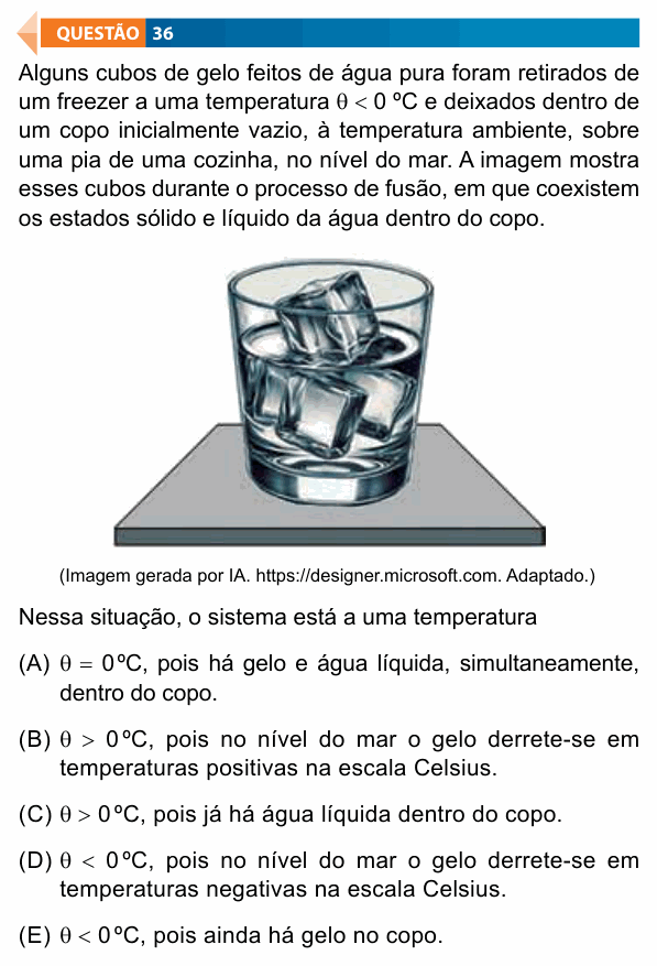 Enunciado da questão 36 de Física do FAMECA 2026
