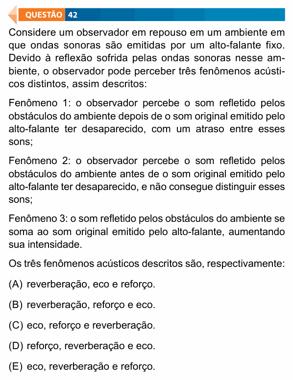 Enunciado da questão 42 de Física do FAMECA 2026