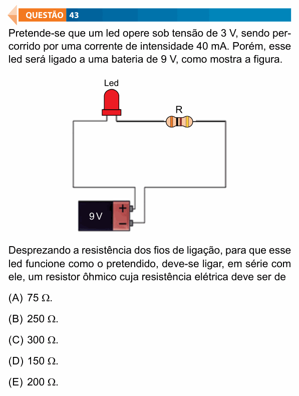Enunciado da questão 43 de Física do FAMECA 2026