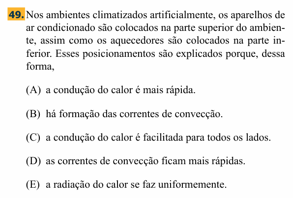 Enunciado da questão 49 de Física do Santa Marcelina 2013