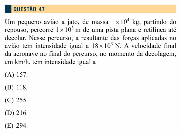 Enunciado da questão 47 de Física do Santa Marcelina 2014
