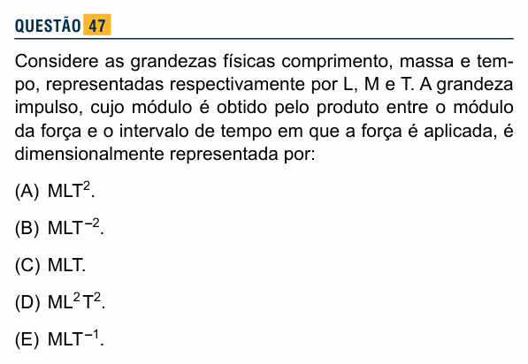 Enunciado da questão 47 de Física do Santa Marcelina 2015