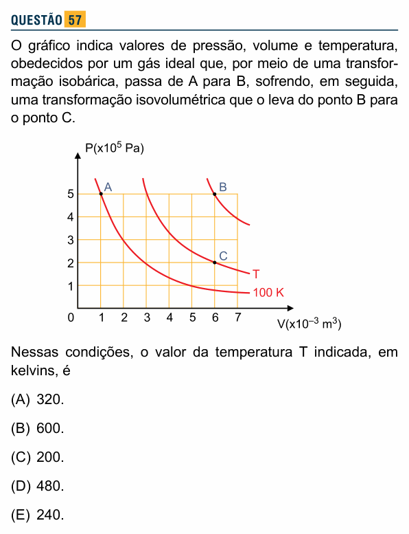 Enunciado da questão 57 de Física do Santa Marcelina 2016