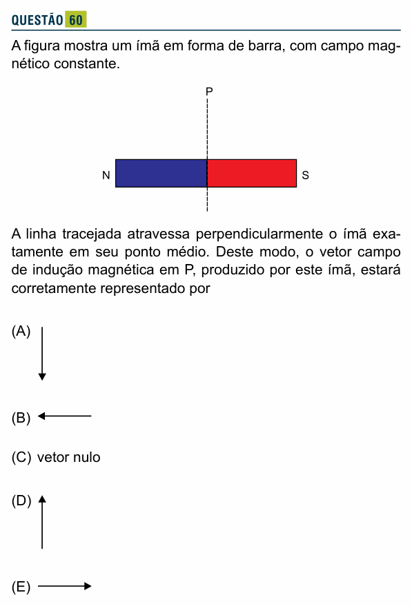 Enunciado da questão 60 de Física do Santa Marcelina 2016 (2º semestre)