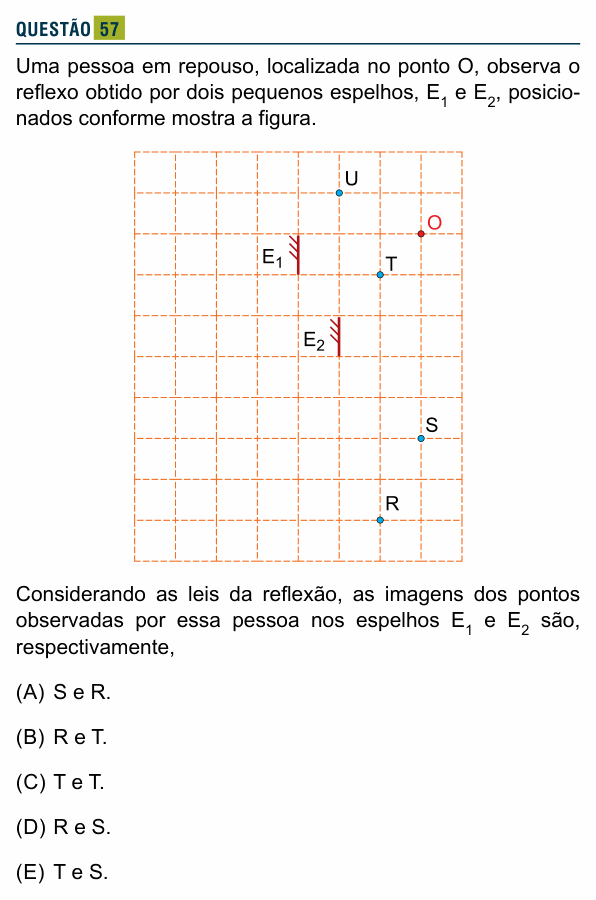 Enunciado da questão 57 de Física do Santa Marcelina 2020