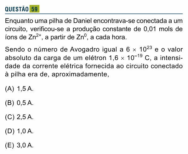 Enunciado da questão 59 de Física do Santa Marcelina 2020