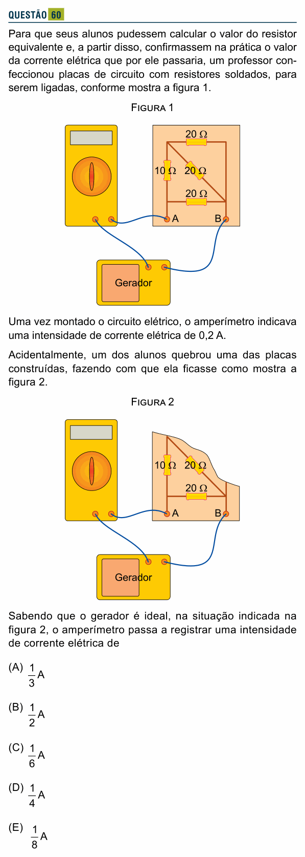 Enunciado da questão 60 de Física do Santa Marcelina 2020