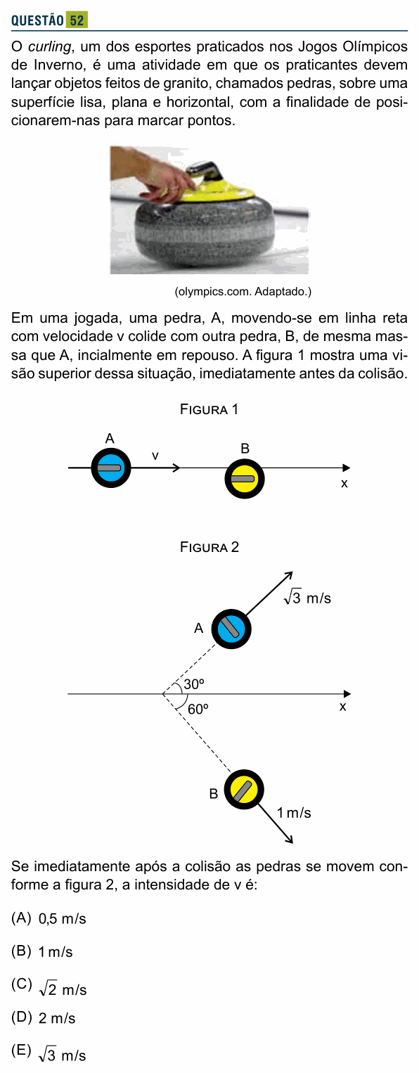 Enunciado da questão 52 de Física do Santa Marcelina 2022 (2º semestre)