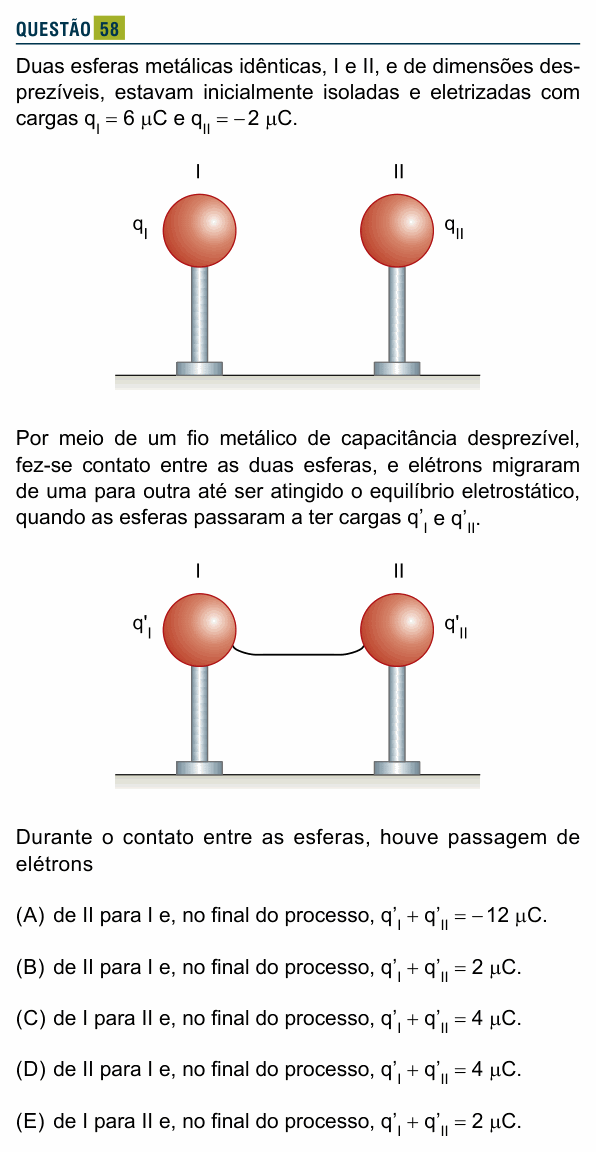 Enunciado da questão 58 de Física do Santa Marcelina 2022 (2º semestre)