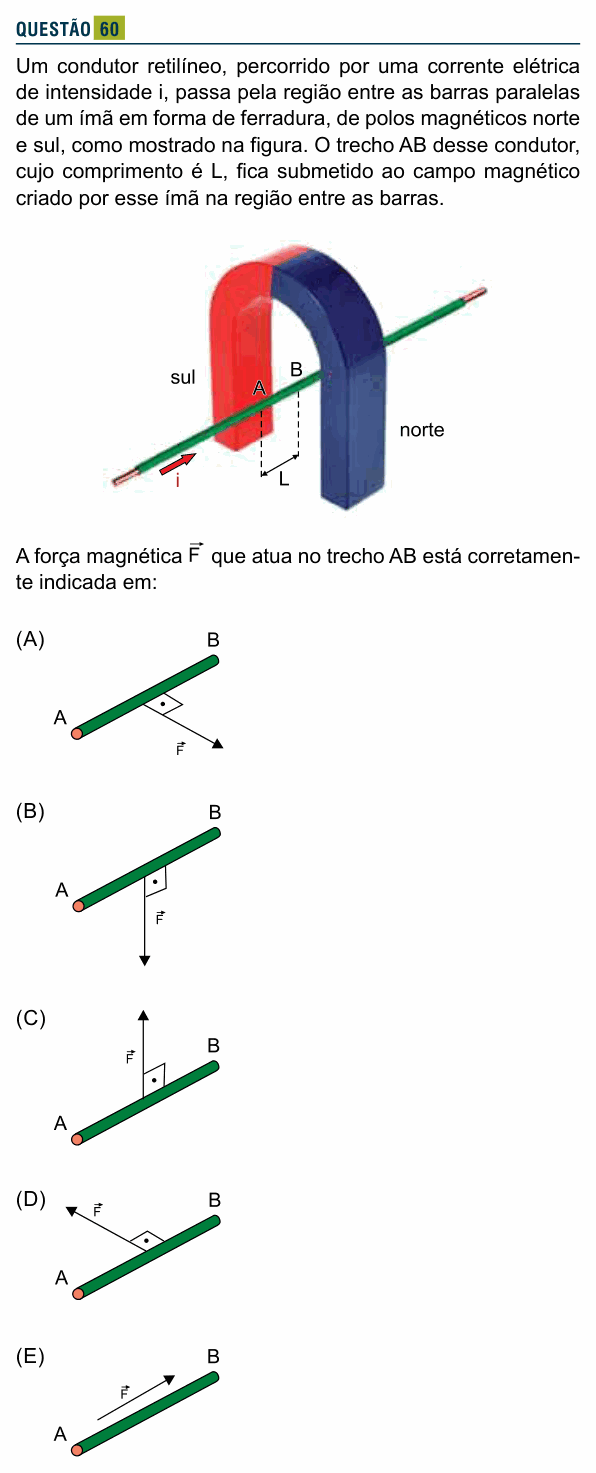 Enunciado da questão 60 de Física do Santa Marcelina 2022 (2º semestre)