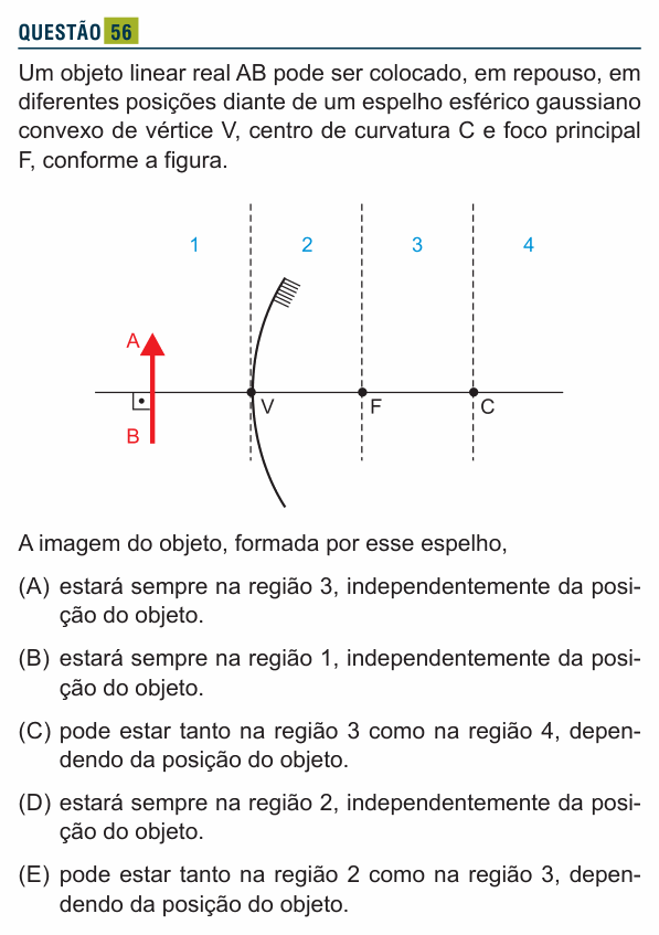 Enunciado da questão 56 de Física do Santa Marcelina 2023