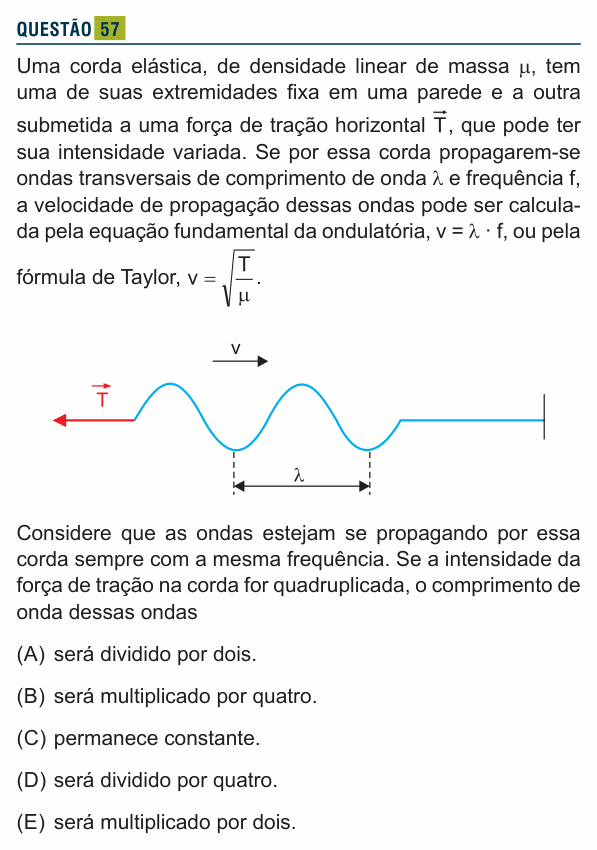 Enunciado da questão 57 de Física do Santa Marcelina 2023