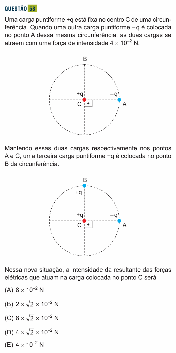 Enunciado da questão 58 de Física do Santa Marcelina 2023
