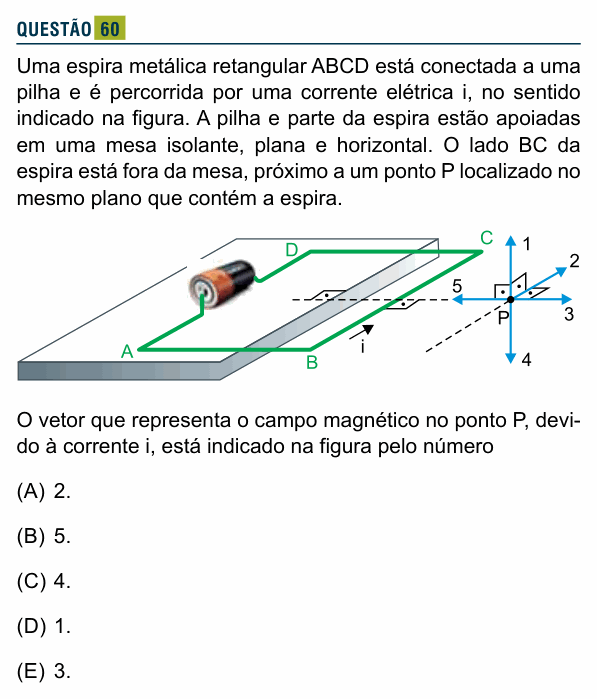 Enunciado da questão 60 de Física do Santa Marcelina 2023 (2º semestre)