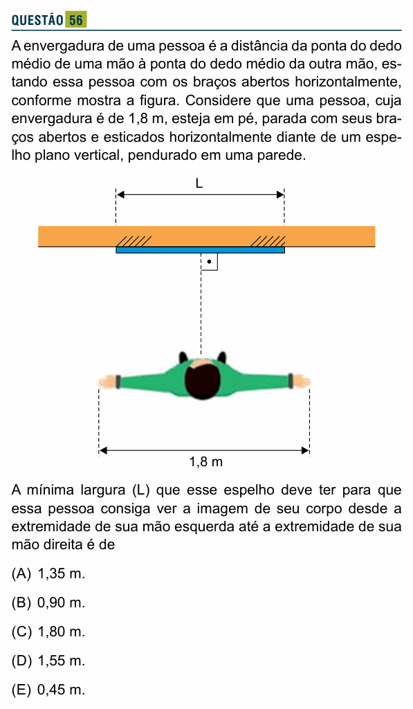 Enunciado da questão 56 de Física do Santa Marcelina 2024