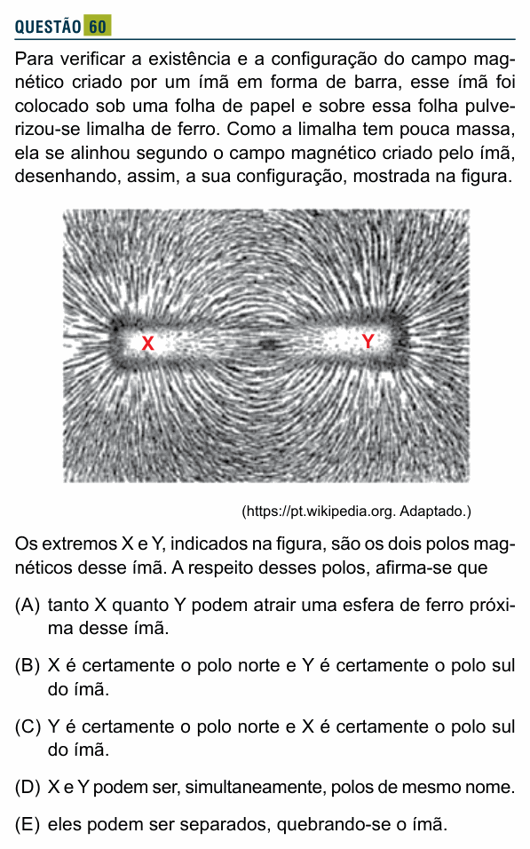 Enunciado da questão 60 de Física do Santa Marcelina 2024