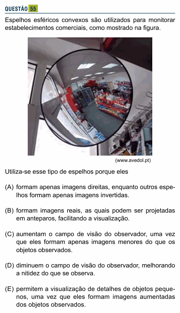 Enunciado da questão 55 de Física do Santa Marcelina 2025 (2º semestre)