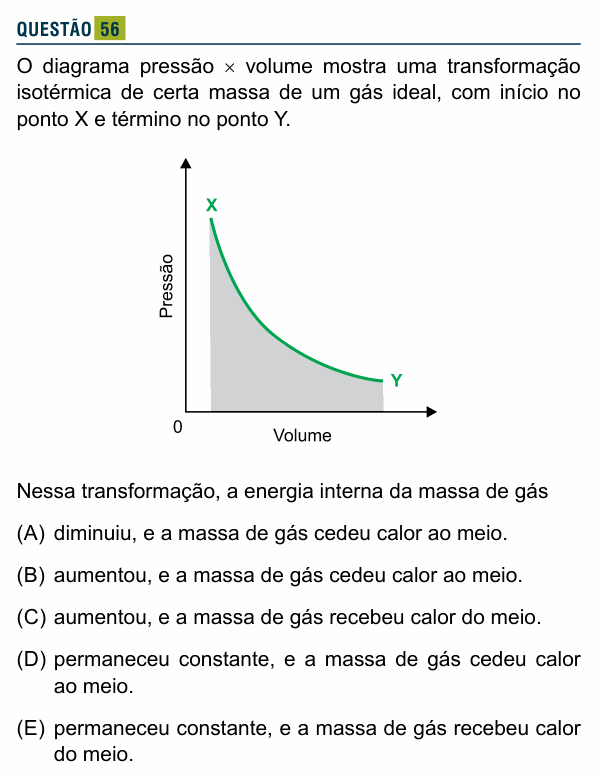 Enunciado da questão 56 de Física do Santa Marcelina 2026