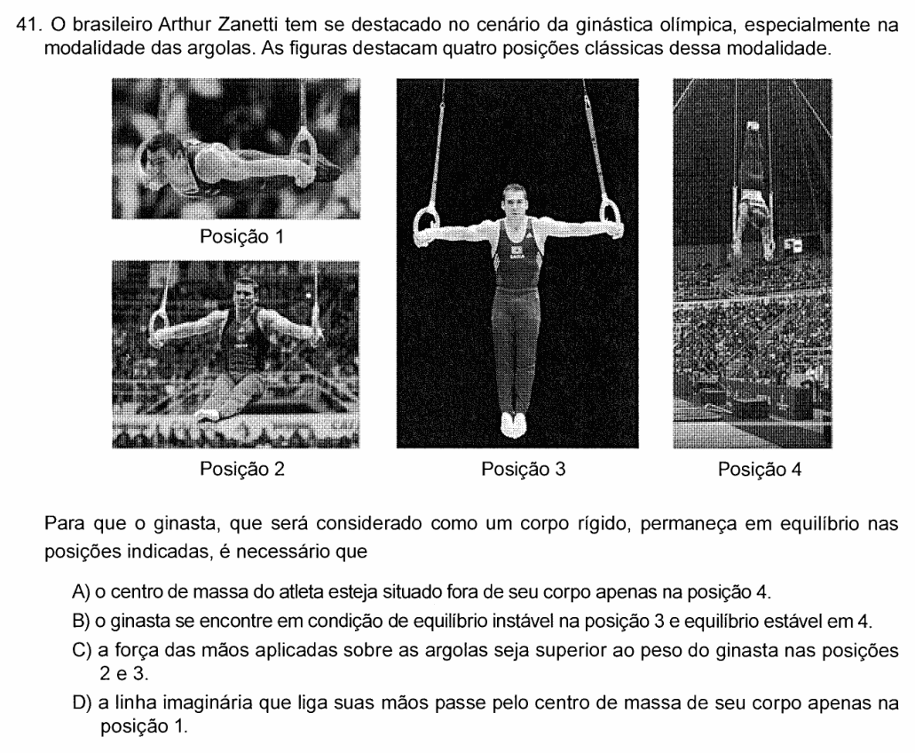 Enunciado da questão 41 de Física do FCM-MG 2017