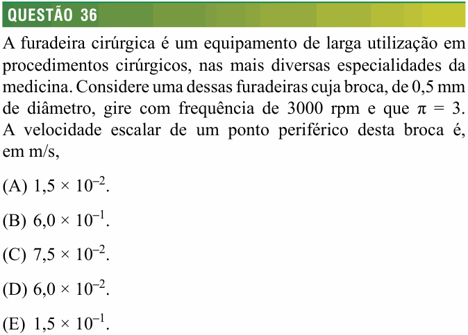 Enunciado da questão 36 de Física do FMJ 2014