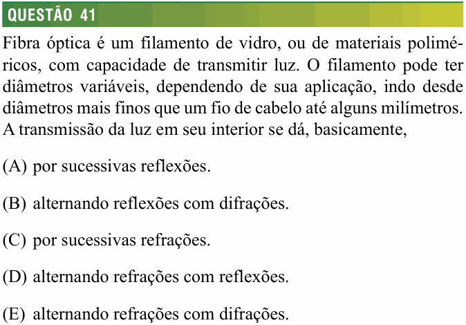 Enunciado da questão 41 de Física do FMJ 2014