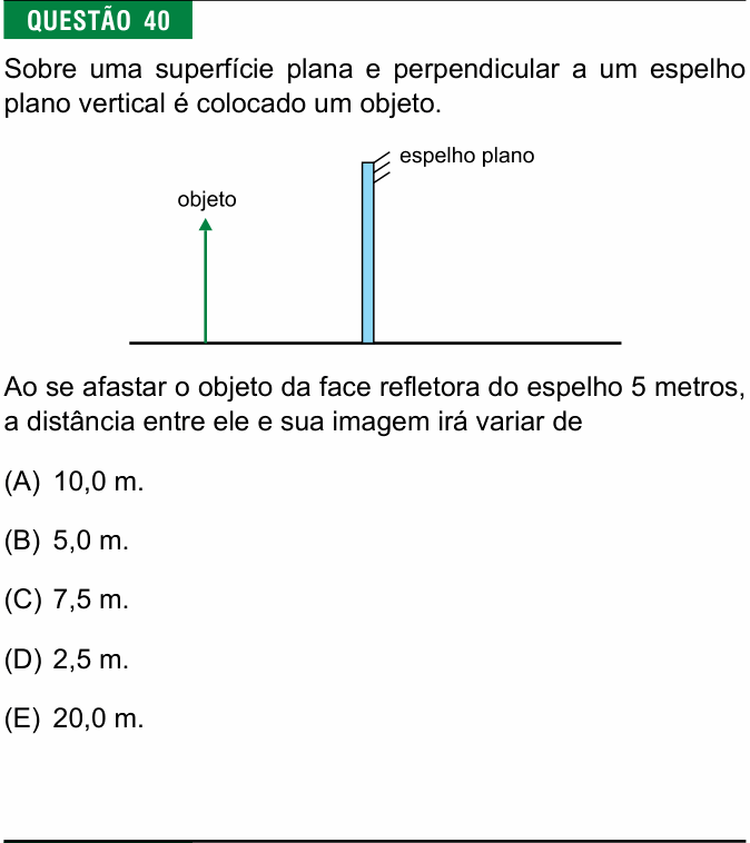 Enunciado da questão 40 de Física do FMJ 2016