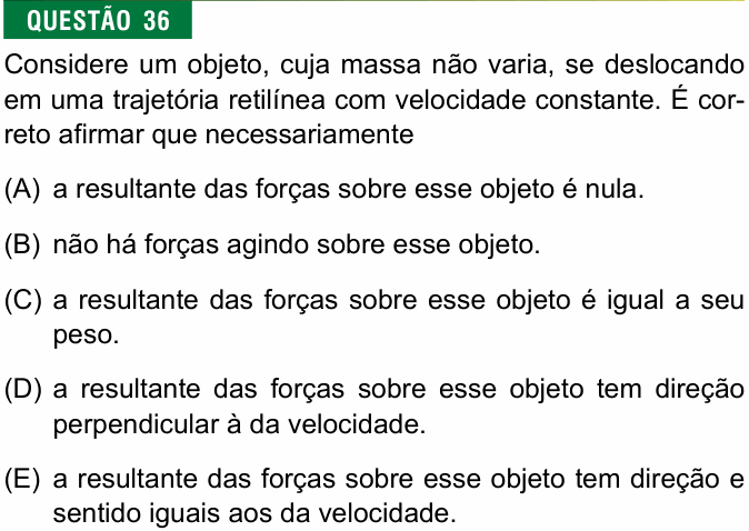 Enunciado da questão 36 de Física do FMJ 2017