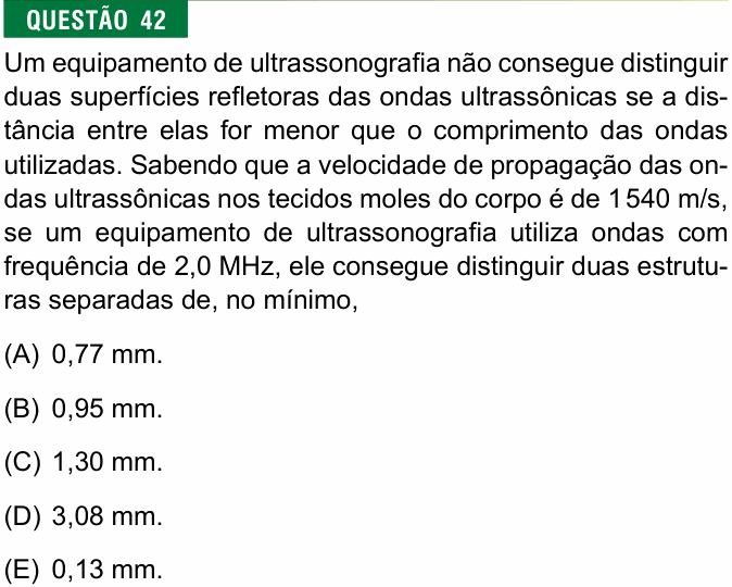 Enunciado da questão 42 de Física do FMJ 2017