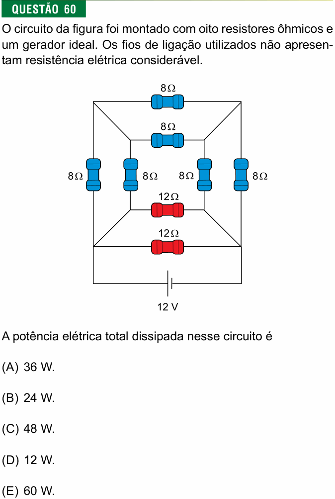 Enunciado da questão 60 de Física do FMJ 2018