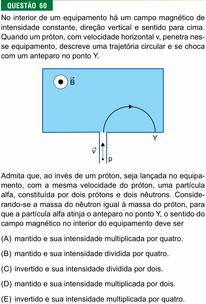 Enunciado da questão 60 de Física do FMJ 2020