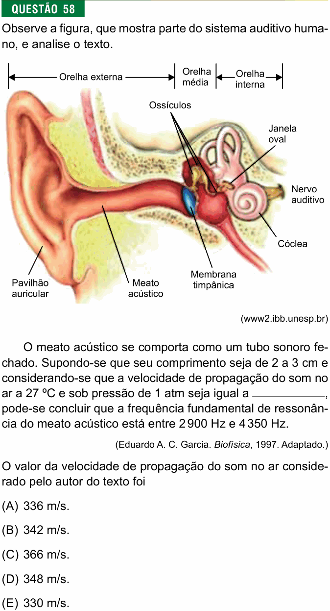 Enunciado da questão 58 de Física do FMJ 2022