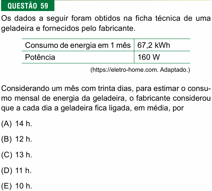 Enunciado da questão 59 de Física do FMJ 2022