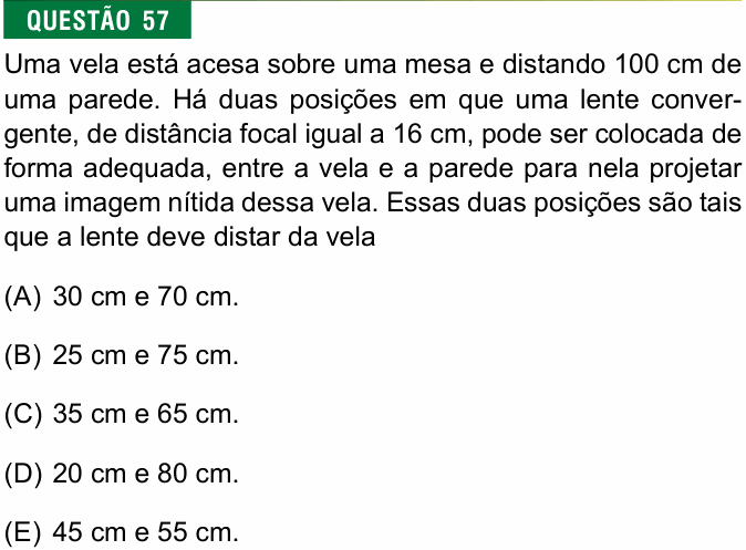 Enunciado da questão 57 de Física do FMJ 2023