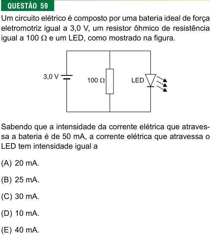 Enunciado da questão 59 de Física do FMJ 2023