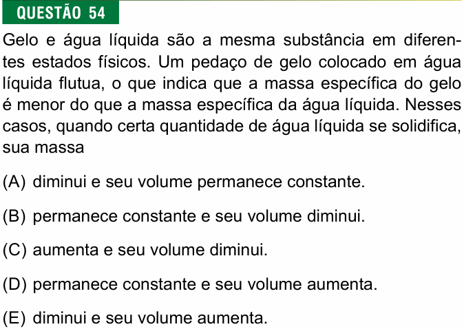 Enunciado da questão 54 de Física do FMJ 2024