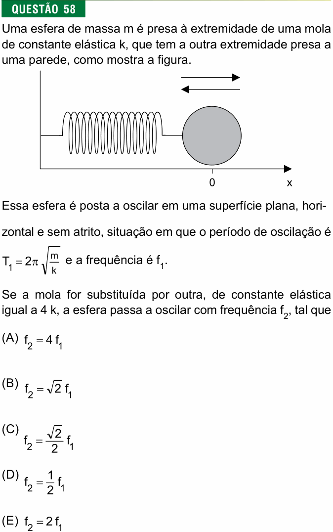 Enunciado da questão 58 de Física do FMJ 2024