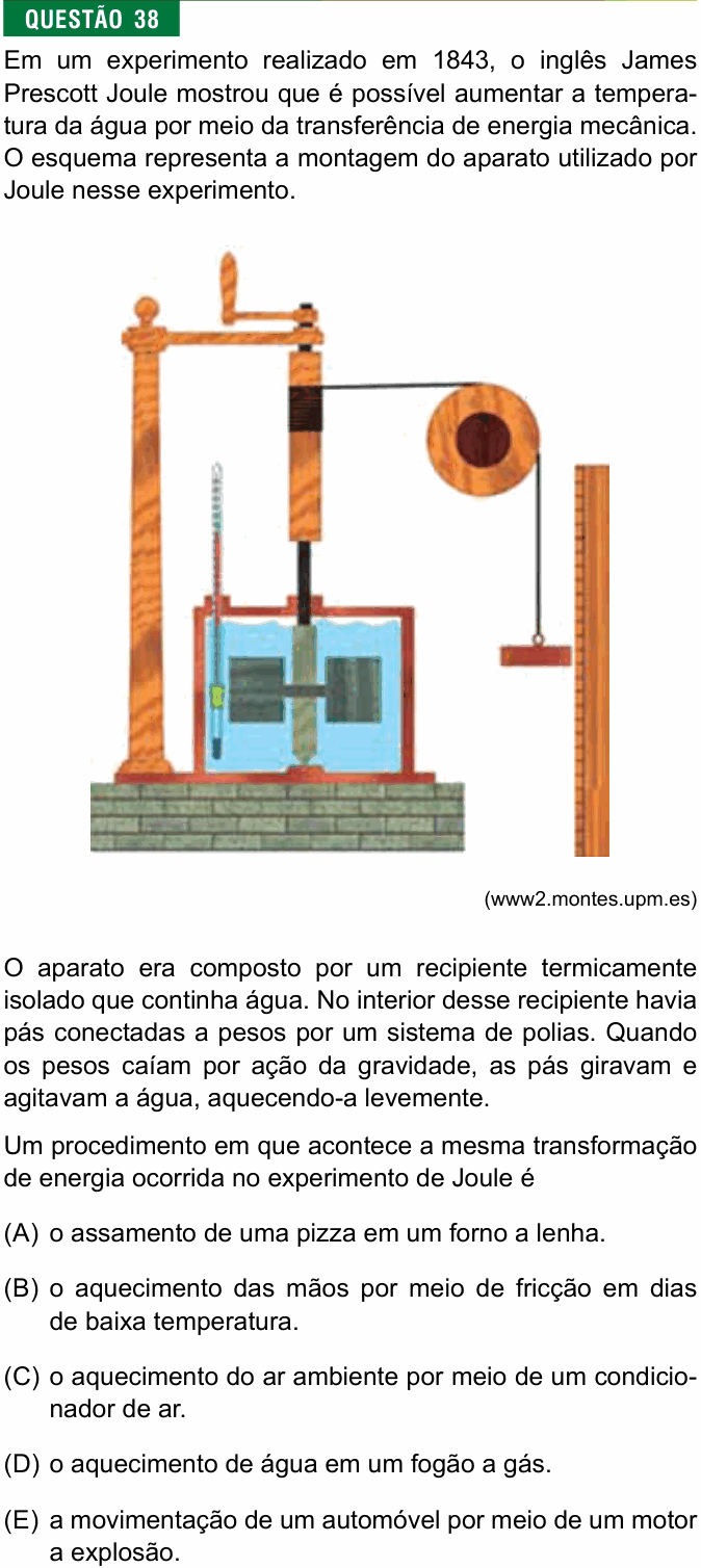 Enunciado da questão 38 de Física do FMJ 2025