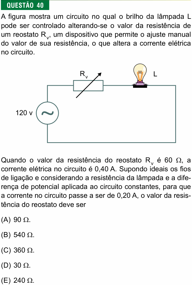 Enunciado da questão 40 de Física do FMJ 2025