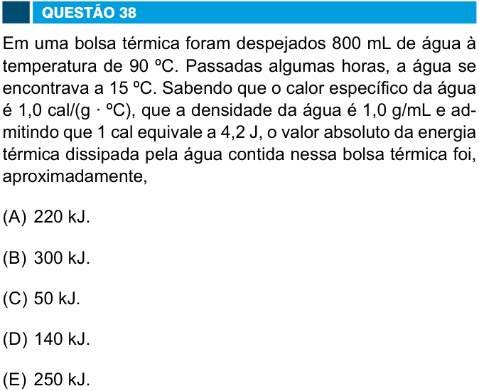 Enunciado da questão 38 de Física do FAMEMA 2019