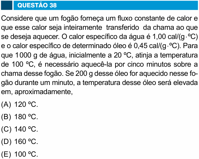 Enunciado da questão 38 de Física do FAMEMA 2020