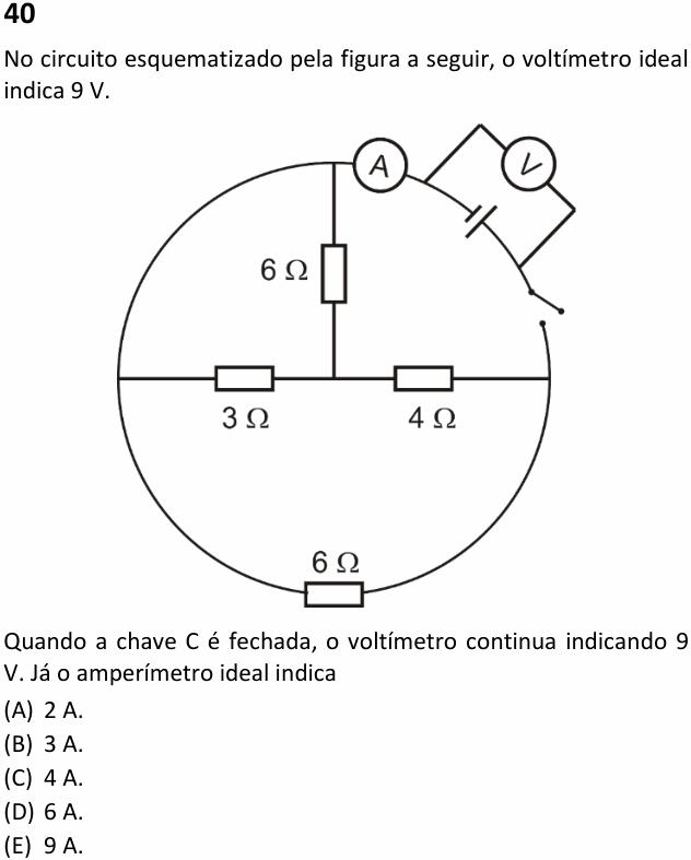 Enunciado da questão 40 de Física do FAMEMA 2022