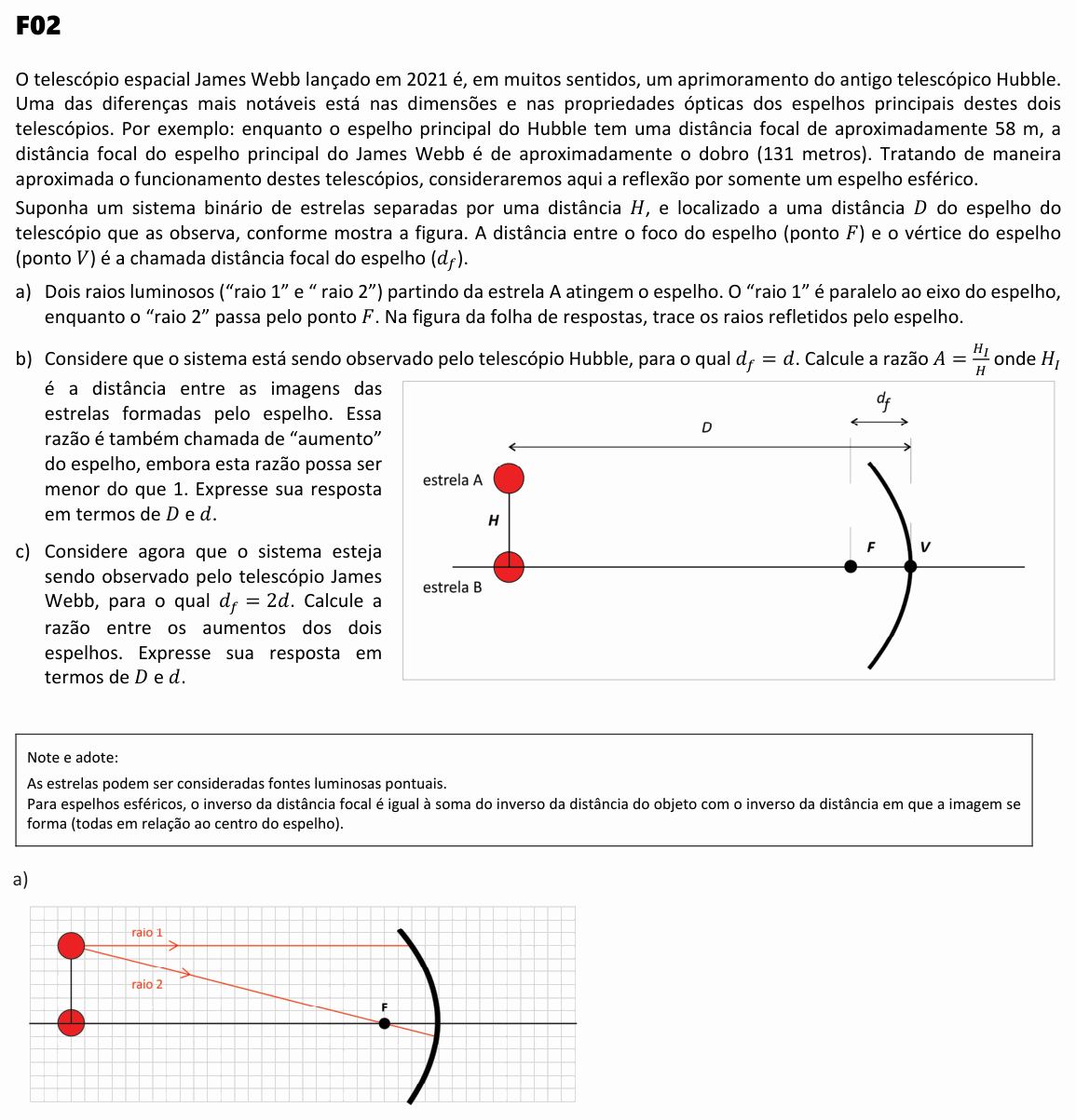 Enunciado da questão 2 de Física do FUVEST 2023 (2ª fase)