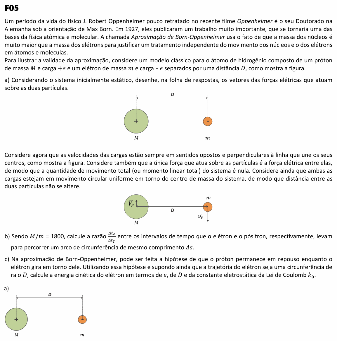 Enunciado da questão 5 de Física do FUVEST 2024 (2ª fase)