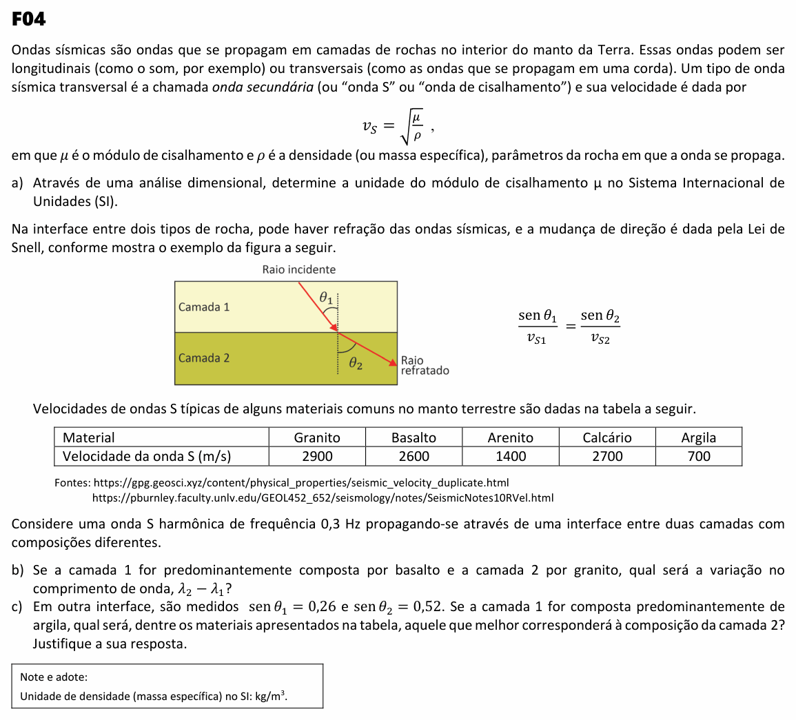 Enunciado da questão 4 de Física do FUVEST 2025 (2ª fase)